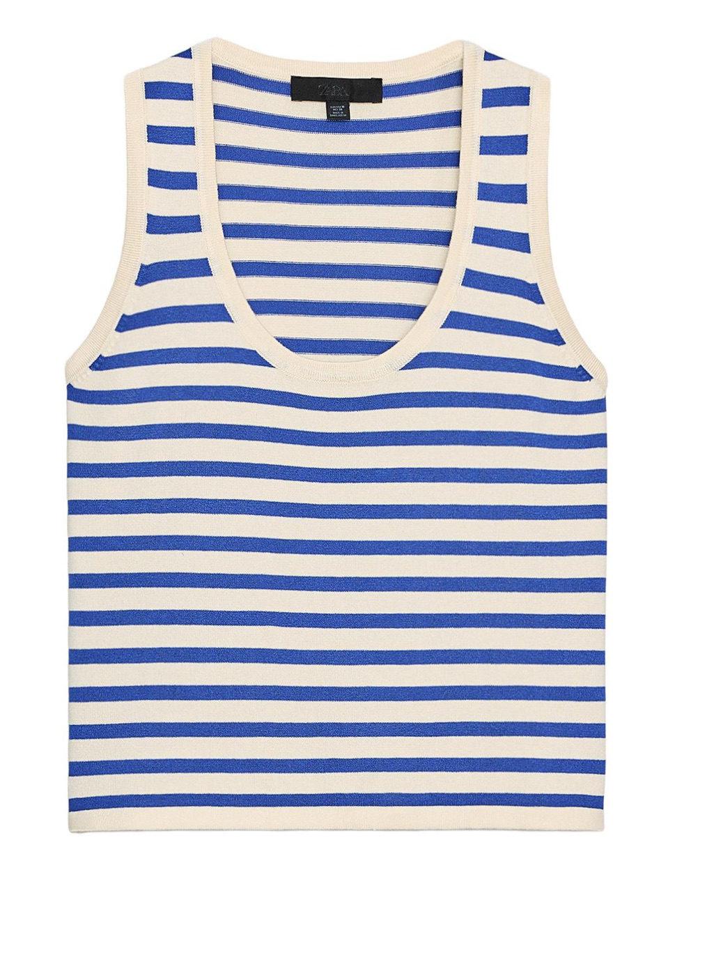 Zara Striped Blue & Cream Tank Top Nwt M